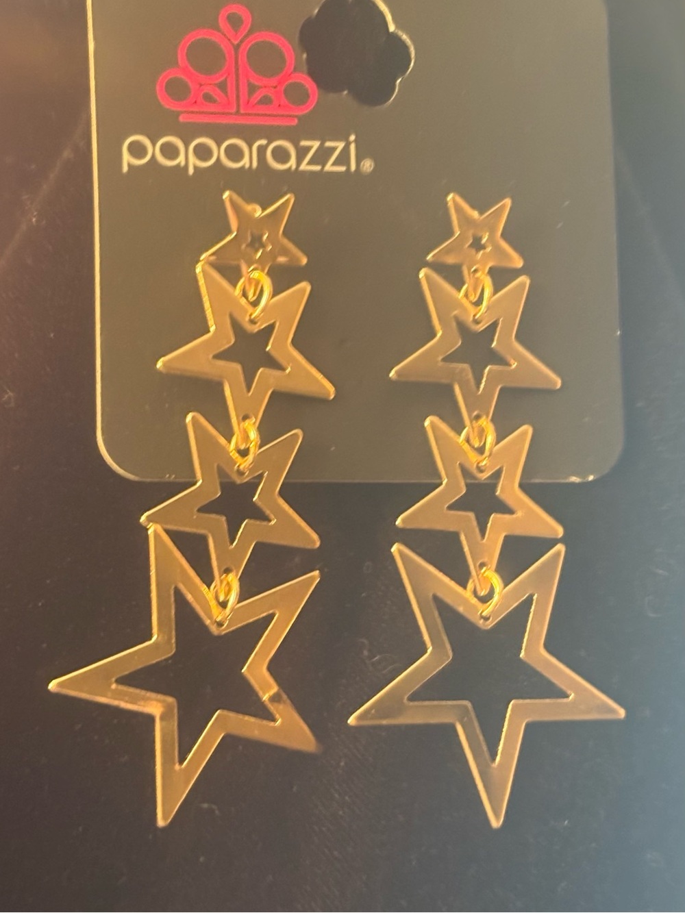 paparazzi Gold Star Cascade Earrings